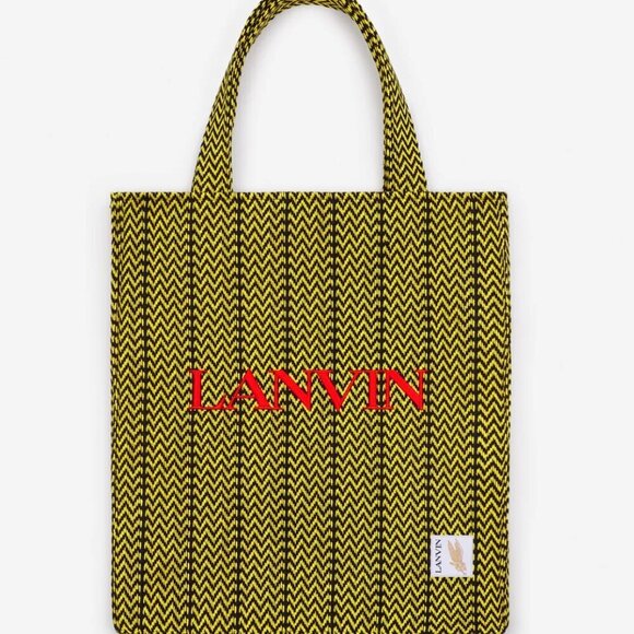 Lanvin X future Curb Cotton Tote Bag, Yellow and Black - Picture 9 of 15